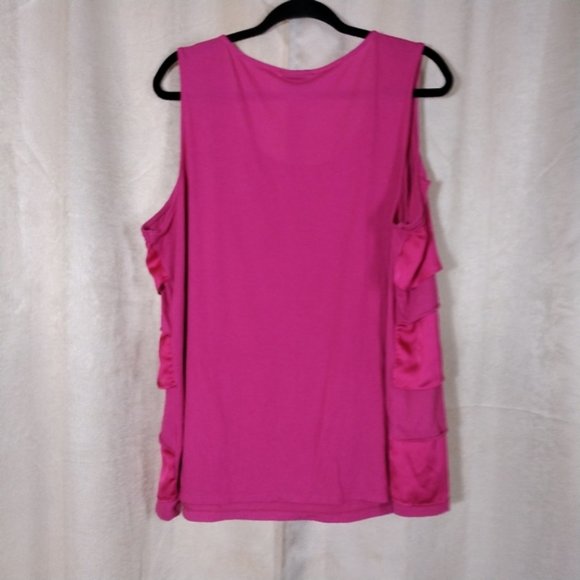 Fashion Bug Tiered Tank Top Fuchsia/Magenta Size 2x - Picture 2 of 4